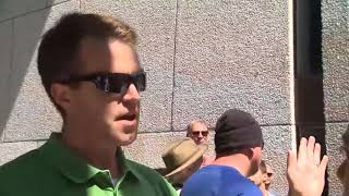 Eyewitness to flash bangs says protesters followed police commands