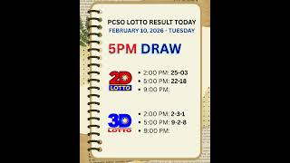 Lotto Result Today 5pm  February 10 2026 Tuesday  2dlotto 3dlotto lottoresult lotto