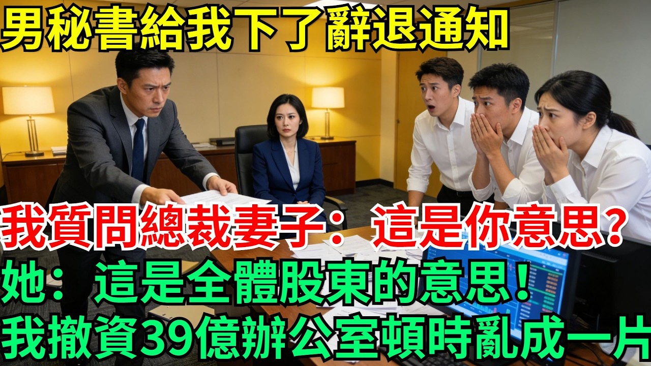 男秘書給我下了辭退通知，我質問總裁妻子：這是你意思？她：這是全體股東的意思！我直接撤資39億辦公室頓時亂成一片#男頻小說#都市#故事#小說#爽文
