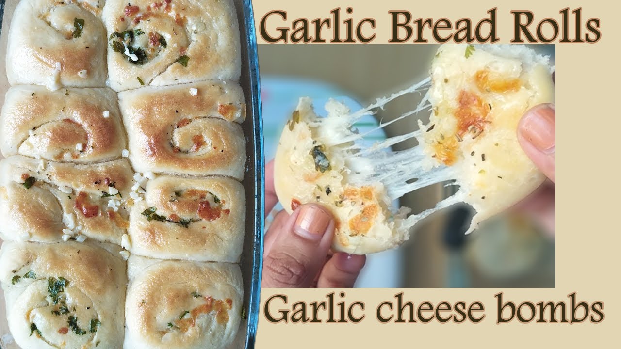 Bake Garlic Bread At Home In Microwave Cheesy Garlic Bread Rolls Cheese Bombs Youtube
