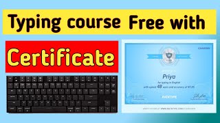 Typing course online certification free | free typing course | ratatype typing test with certificate
