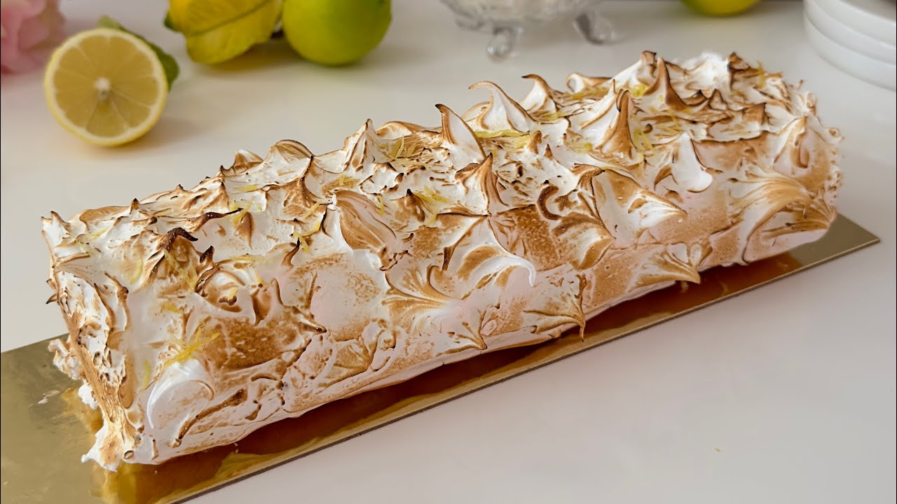 Bûche Roulée Façon Tarte au Citron Meringuée ! Meringue Suisse ! Bûche