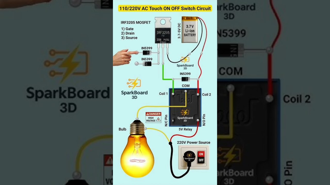 110/220 Ac touch on off switch 