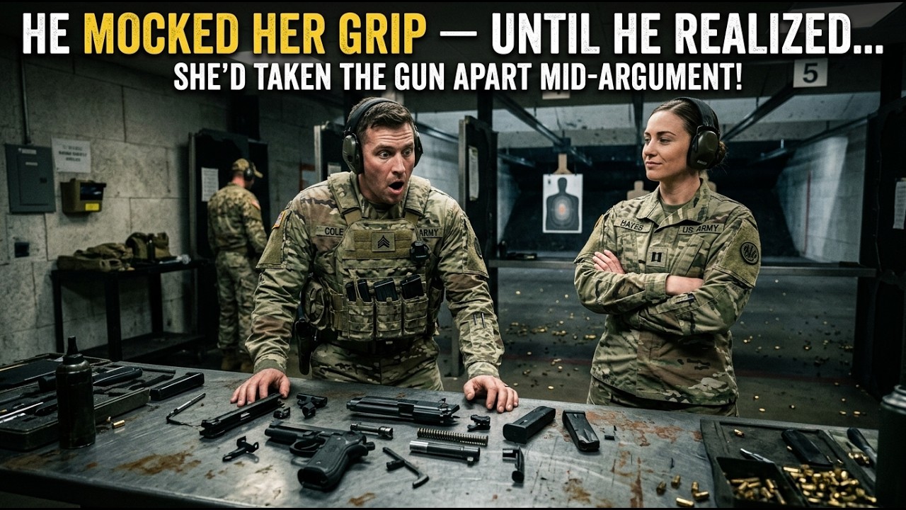 He Mocked Her Grip — Until He Realized She’d Taken the Gun Apart Mid-Argument.