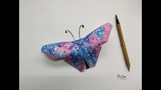 butterfly origami watercolor step easy paper paint painting diy