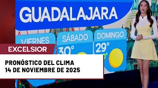 Pronostico del clima para hoy 14 de noviembre de 2025