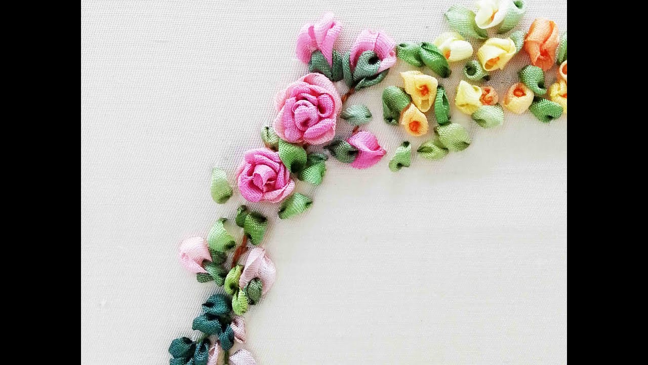 Tour Embroidery Ribbon Garland Online Tutorial Lesson 6 of 8: Rose
