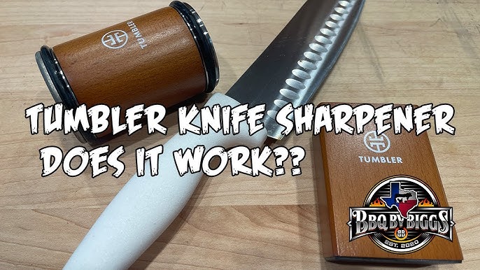 Tumbler rolling knife sharpener test review FOLLOW FOR FACTS! #tumbler