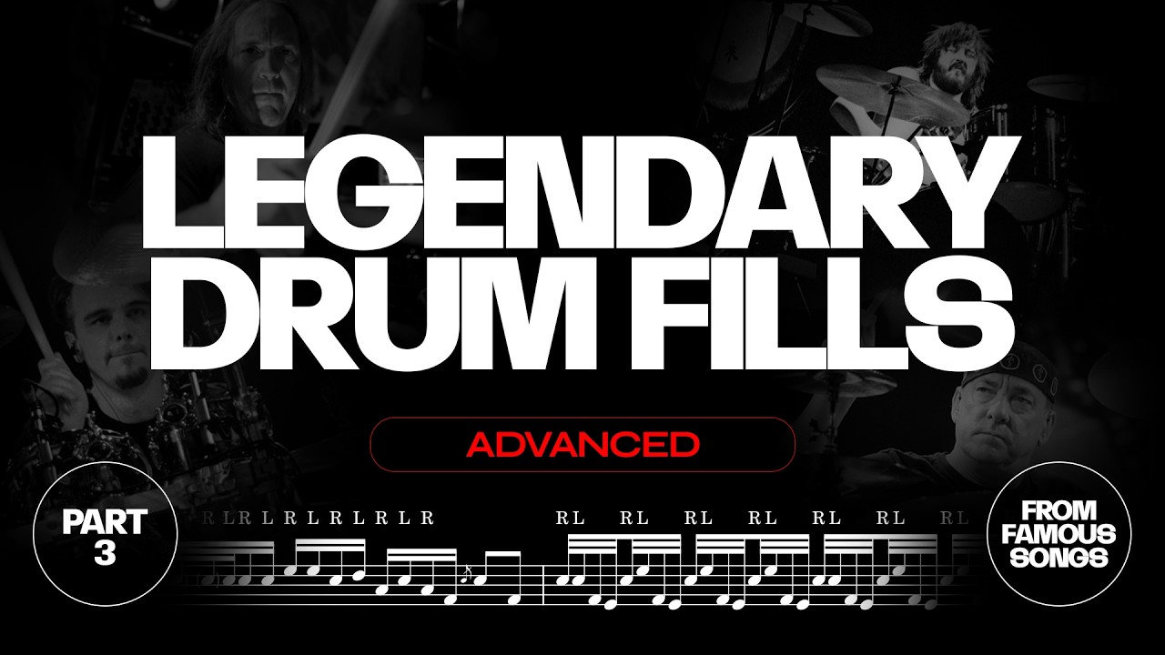 Legendary Drum Fills from Famous Songs Sheet Music | ADVANCED (Original & 60 BPM) #3