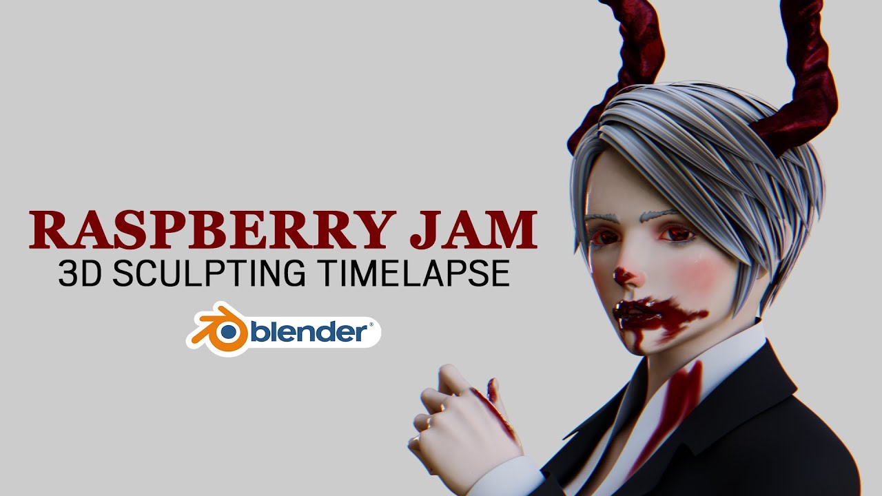 Raspberry Jam (Character Sculpting Timelapse) [Blender 2.8]