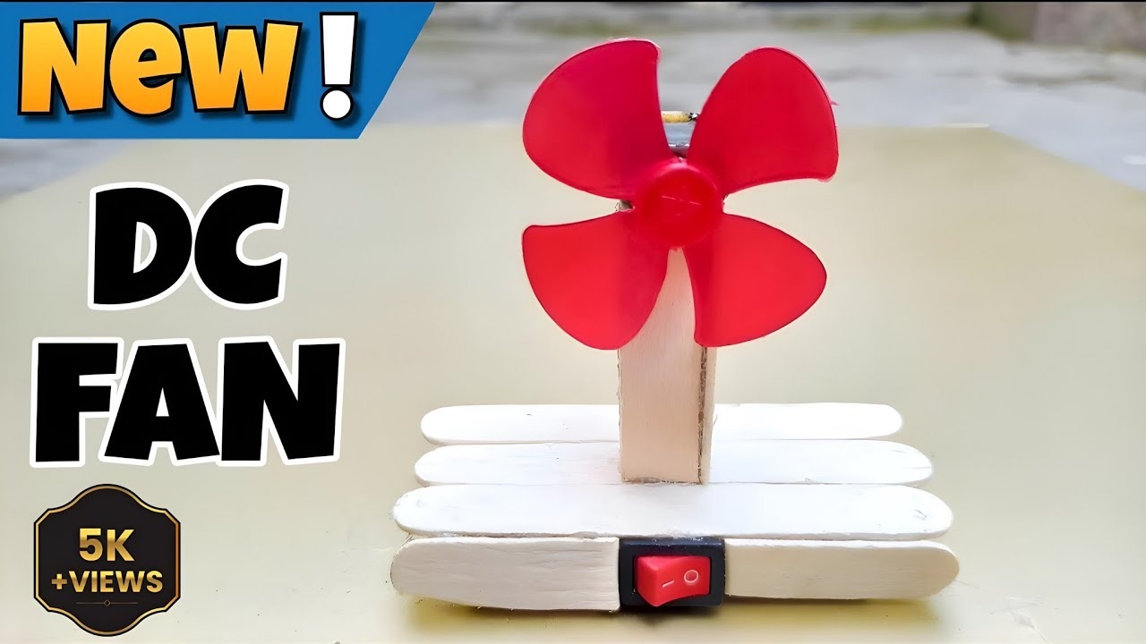How to make a SIMPLE DC MOTOR FAN WITH ICE-CREAM STICKS || Simple Table ...