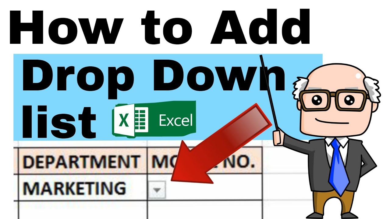 Drop Down list in Excel | How to add drop down list - YouTube