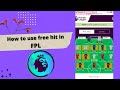 How to use free hit on fpl  fantasy premier league