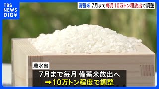 備蓄米の放出量、7月まで毎月10万トン程度に　農林水産省が調整｜TBS NEWS DIG