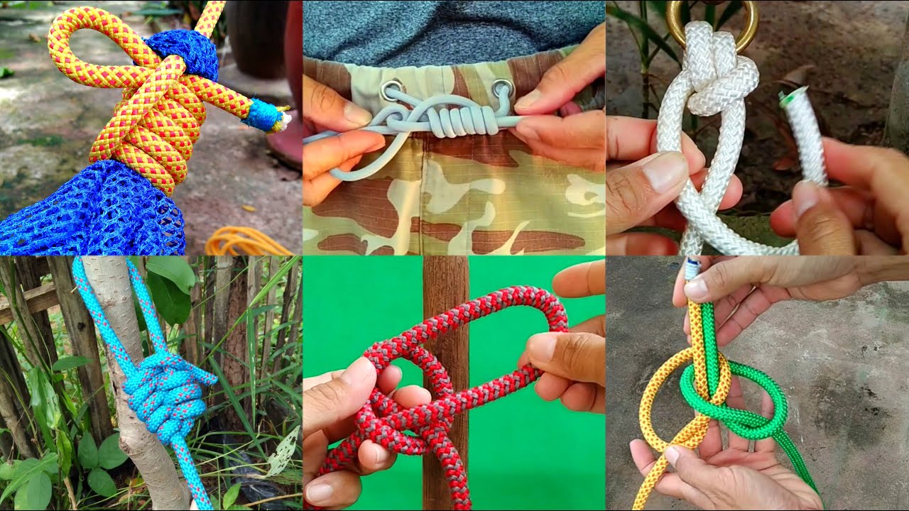 9 TIPS OF ROPE KNOTS AND HACKS IN LIFE. knots YouTube