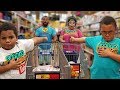 FAMILY PRETEND PLAY SHOPPING AT KROGER GROCERY STORE! Learn to Eat Healthy