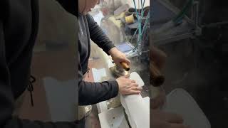 Industrial Fabric Seam Pressing Process | Professional Steam Iron Finishing