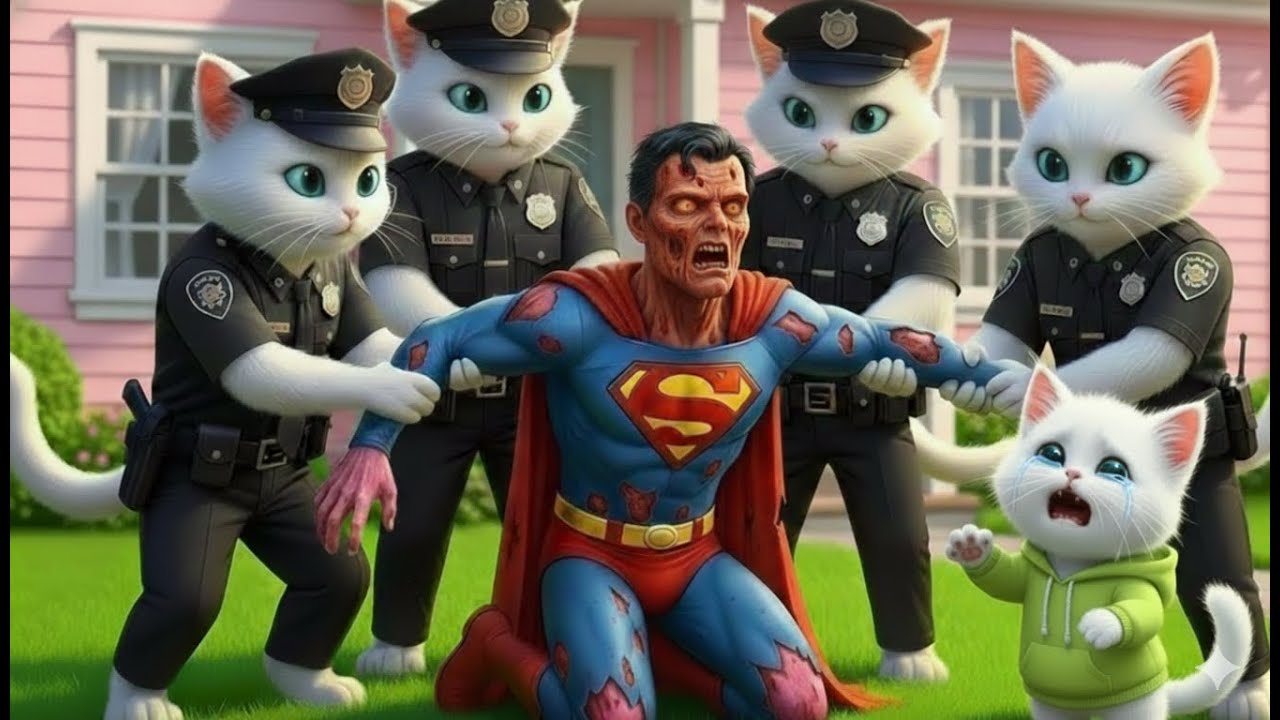 🐾😱 OMG! How the Kitten Faced a Zombie Superman… Breaking In! 🧟‍♂️🔥 | Cat Story