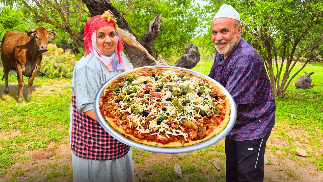أكبر بيتزا وسط الطبيعة المغربية 🌿