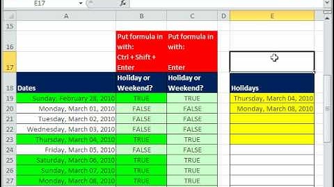 Excel Magic Trick 534: Conditional Formatting for Weekends and Holidays