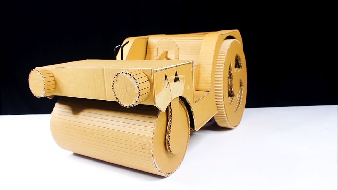 Cardboard Ruller Examples How To Make Cardboard Road Roller From Cardboard - YouTube