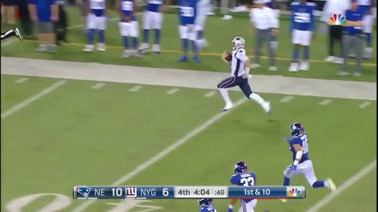 Patriots Vs Giants || Danny Etling scores a 86 yard touchdown || Preseason