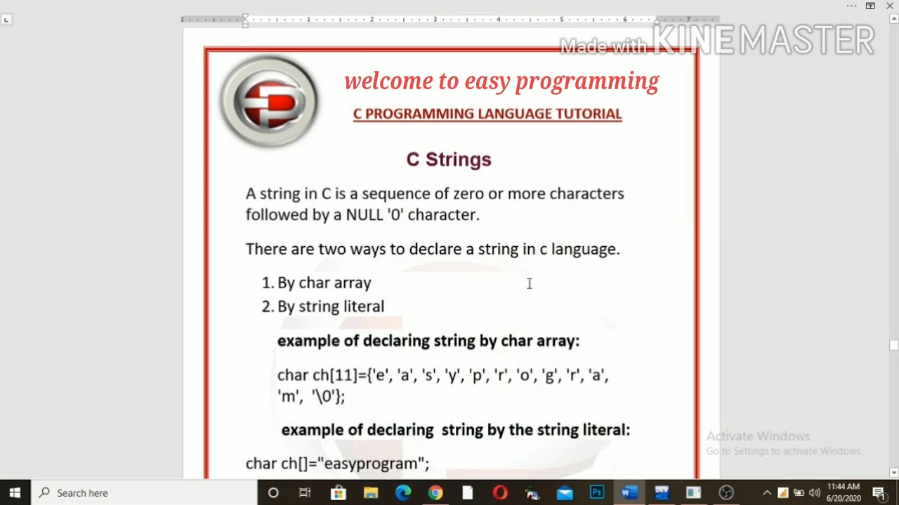 String in C #hindi - YouTube