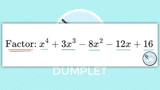 Factoring x^4 + 3x^3 - 8x^2 - 12x + 16 || High School Math