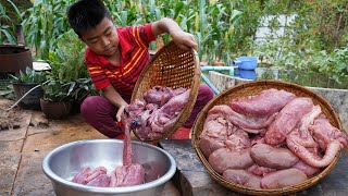 Yummy pork lungs cooking with country style  Pork lungs recipe  Chef Seyhak