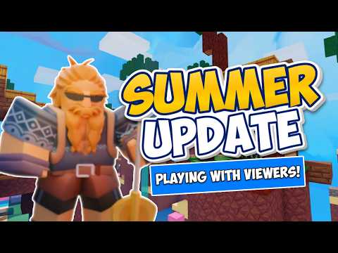 🔴 Roblox BedWars SUMMER UPDATE! 🌴🌞 Playing With Viewers + Custom Matches!
