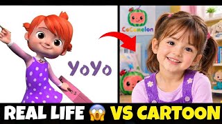 CoComelon Characters in Real Life vs Cartoon Version 😱 | #jj #cocomelon #viral #cartoon 