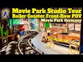 Movie Park Studio Tour Roller Coaster Front Row POV at Movie Park Germany