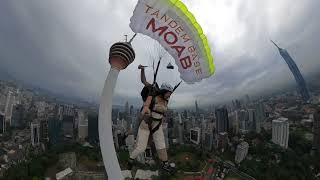 KL Tower Tandem BASE jump with Nana!