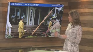 Lightning causes Granite Bay Redwood tree to explode