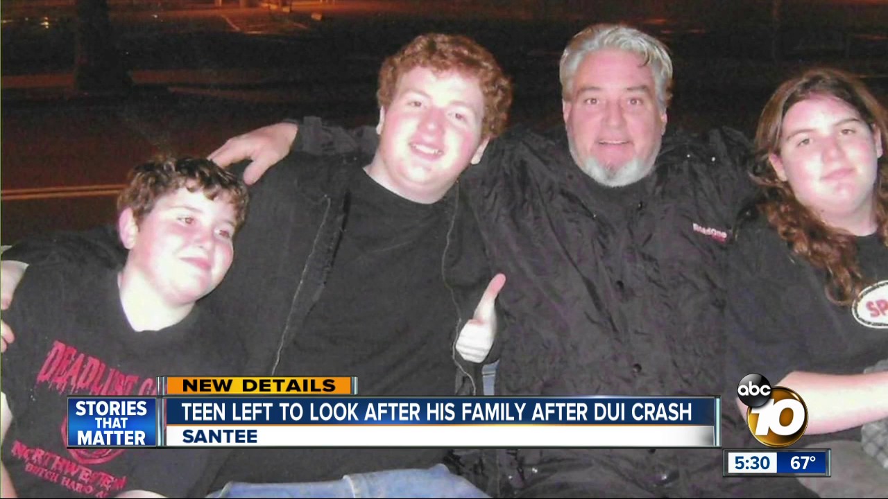 Teen left to look after his family after DUI crash - YouTube