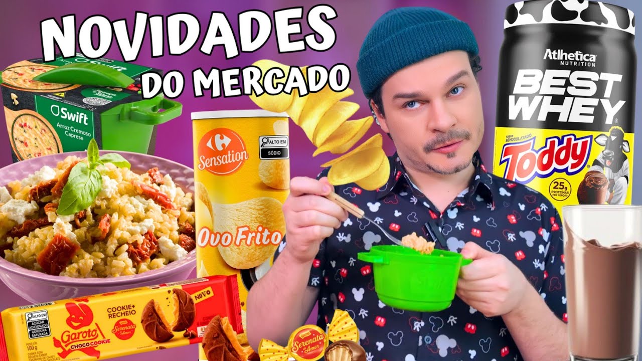 PROVANDO LANÇAMENTOS DE MERCADO /ARROZ CREMOSO DA SWIFT, WHEY SABOR TODDY, BATATA CHIPS DE OVO FRITO
