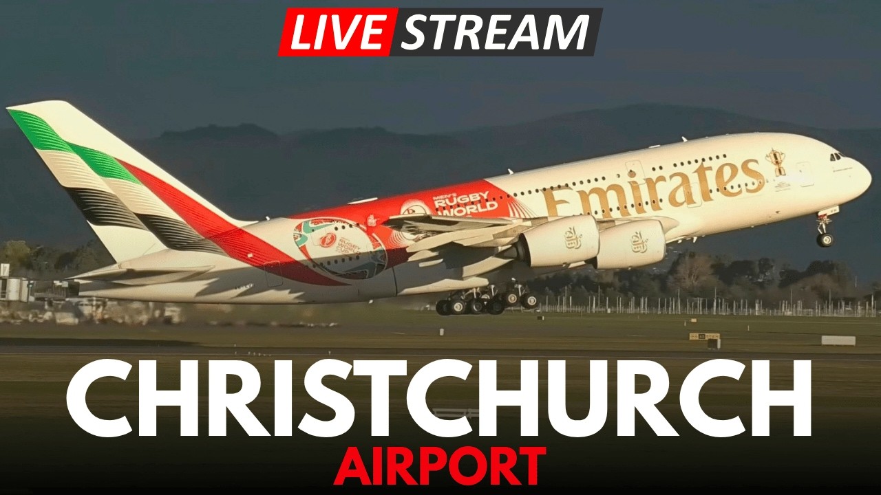 🔴 LIVE - Emirates RWC 2027 Livery - Christchurch Airport Planespotting - 16 Sep 2026 ✈️