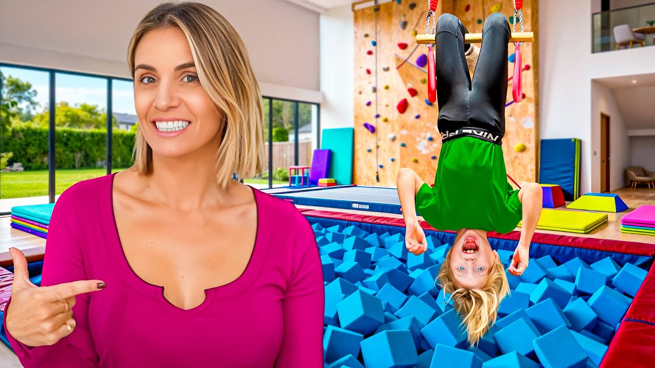I Built A GYMNASTICS Room For My Daughters!