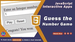 Guess the Number Game in JavaScript - JavaScript Interactive Application 05 screenshot 2