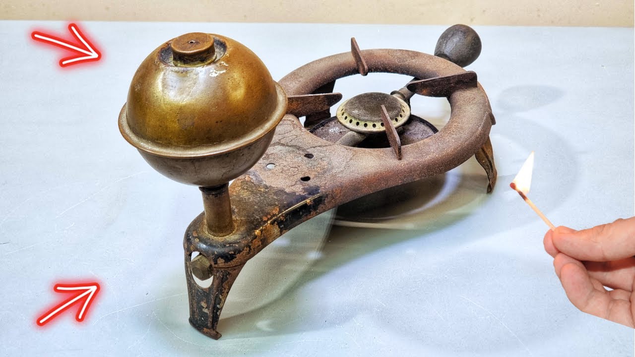 Реставрация стильной портативной кемпинговой печки - Г. Бартел 1930-е годы Норма 51