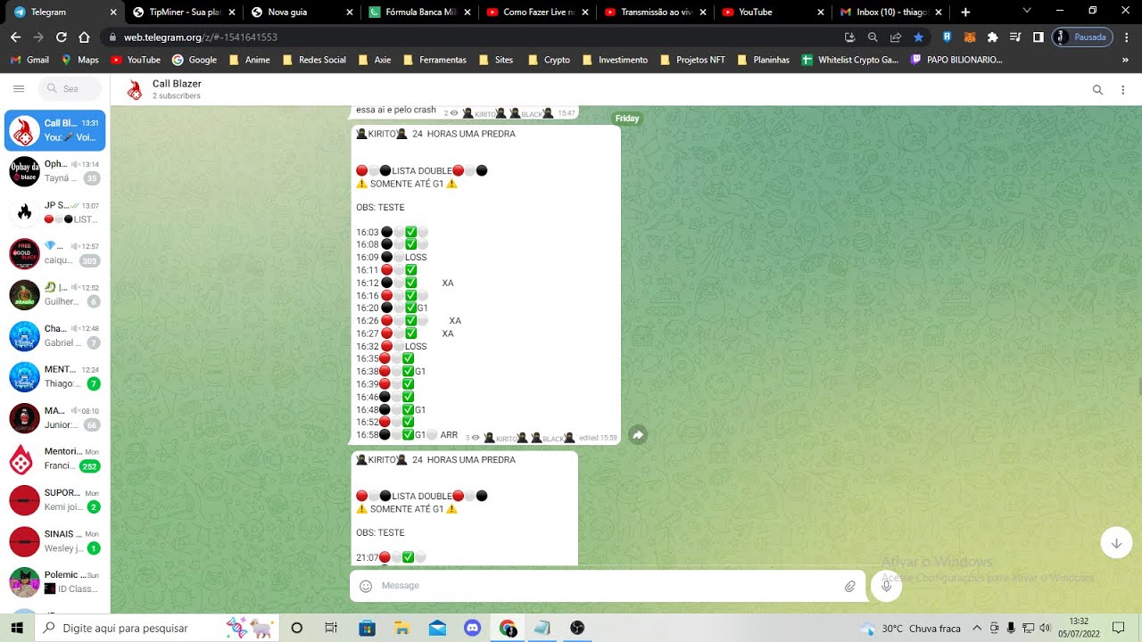 BLAZE APOSTA , LISTA DOUBLE