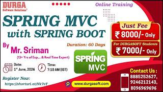 SPRING MVC with SPRING BOOT Online Training @ DURGASOFT