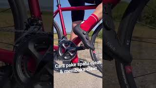 cara pake sepatu cleat #sepedabalap #roadbike #unstoppable