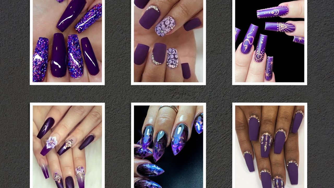 30 Spooktacular Halloween Nail Designs : Spooky Night Purple Nails