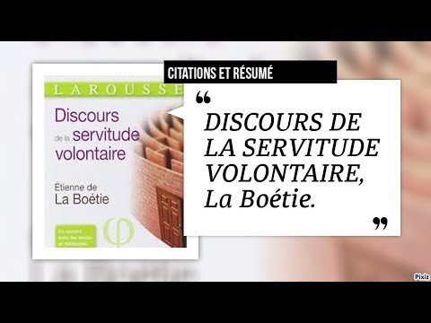 Resume Et Citations De La Boetie Discours De La Servitude Volontaire Youtube