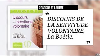 Resume Et Citations De La Boetie Discours De La Servitude Volontaire Youtube