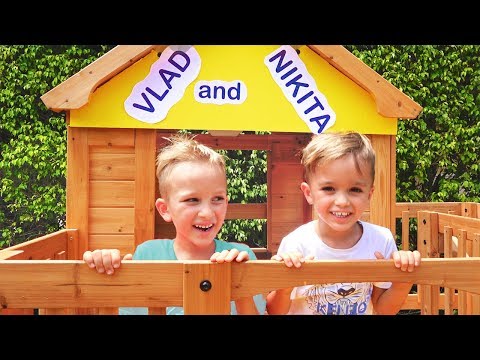 Vlad and Nikita Build a Wooden Playhouse