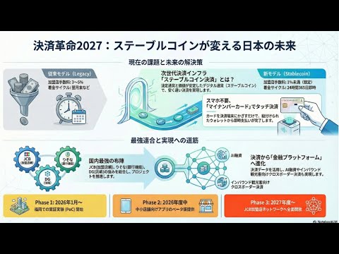 【決済革命】JCB・りそな連合が仕掛ける「ステーブルコイン決済」がヤバい。手数料1%未満＆即時入金の衝撃