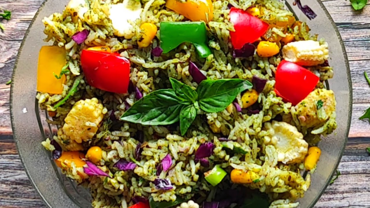 Pesto rice recipe Jain Pesto rice recipe How to make Basil pesto