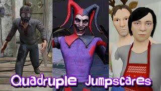 A Quadruple Jumpscare By All Linked Squad Games Characters.